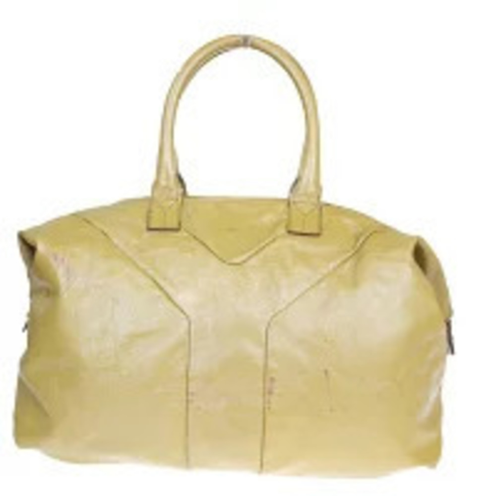 Saint Laurent Yves Easy Rive Gauche Patent Vernis Leather Shoulder Bag Camel